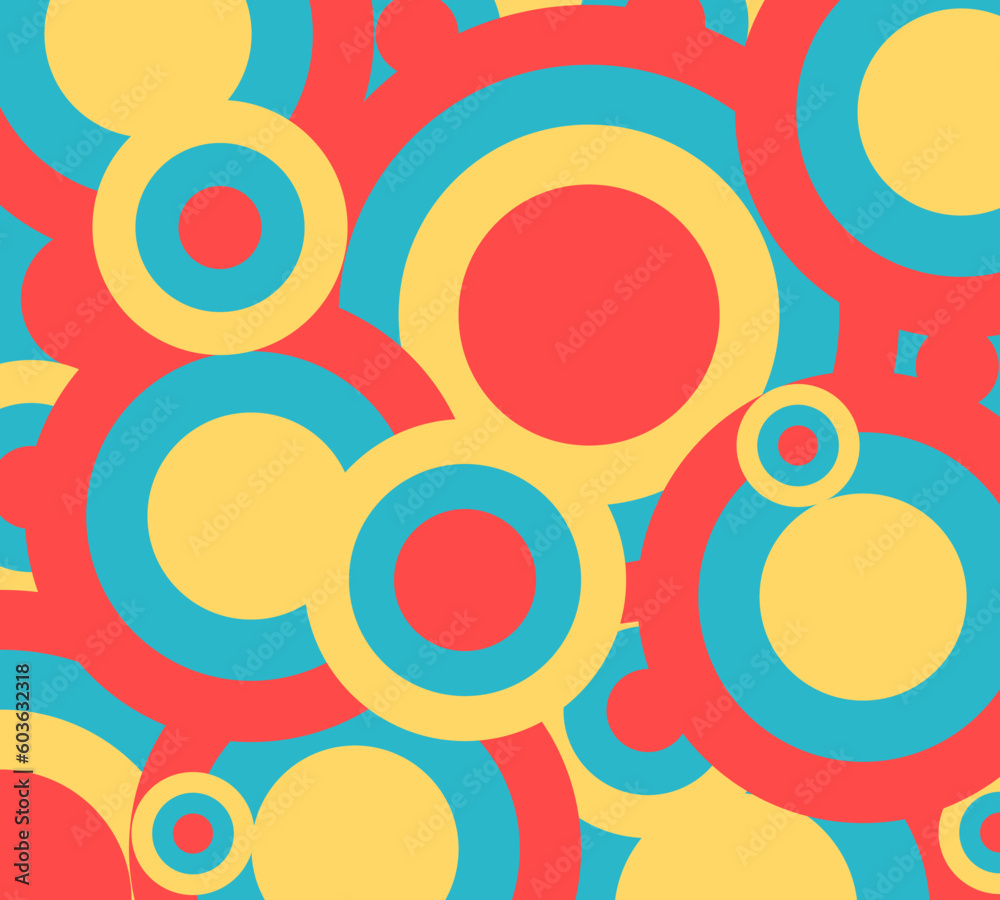 Circle texture background three color abstract retro wallpaper