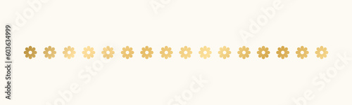 Gold floral separators border, text dividers. Line borders botanical luxury design element.