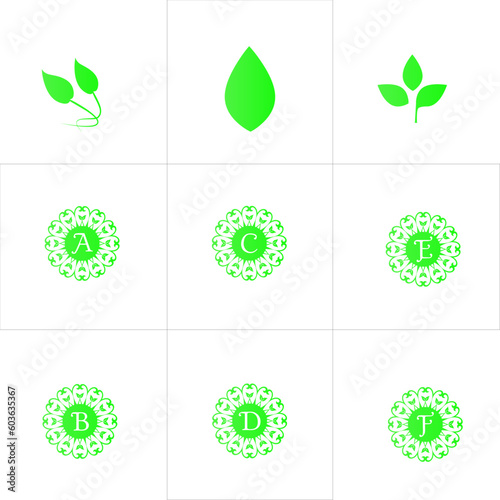 set of green eco icons