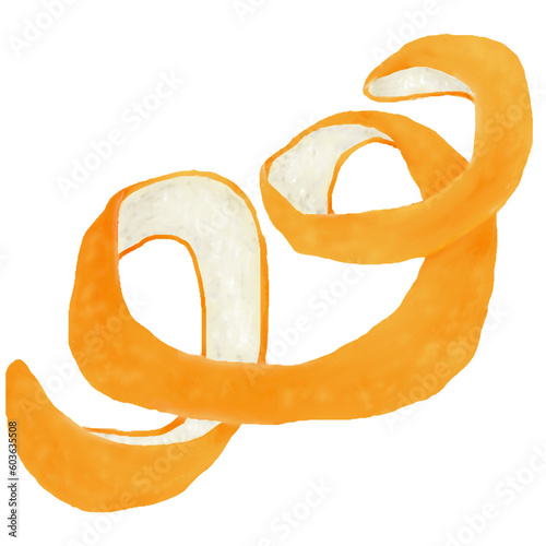 Peeled orange peel into long strips.
