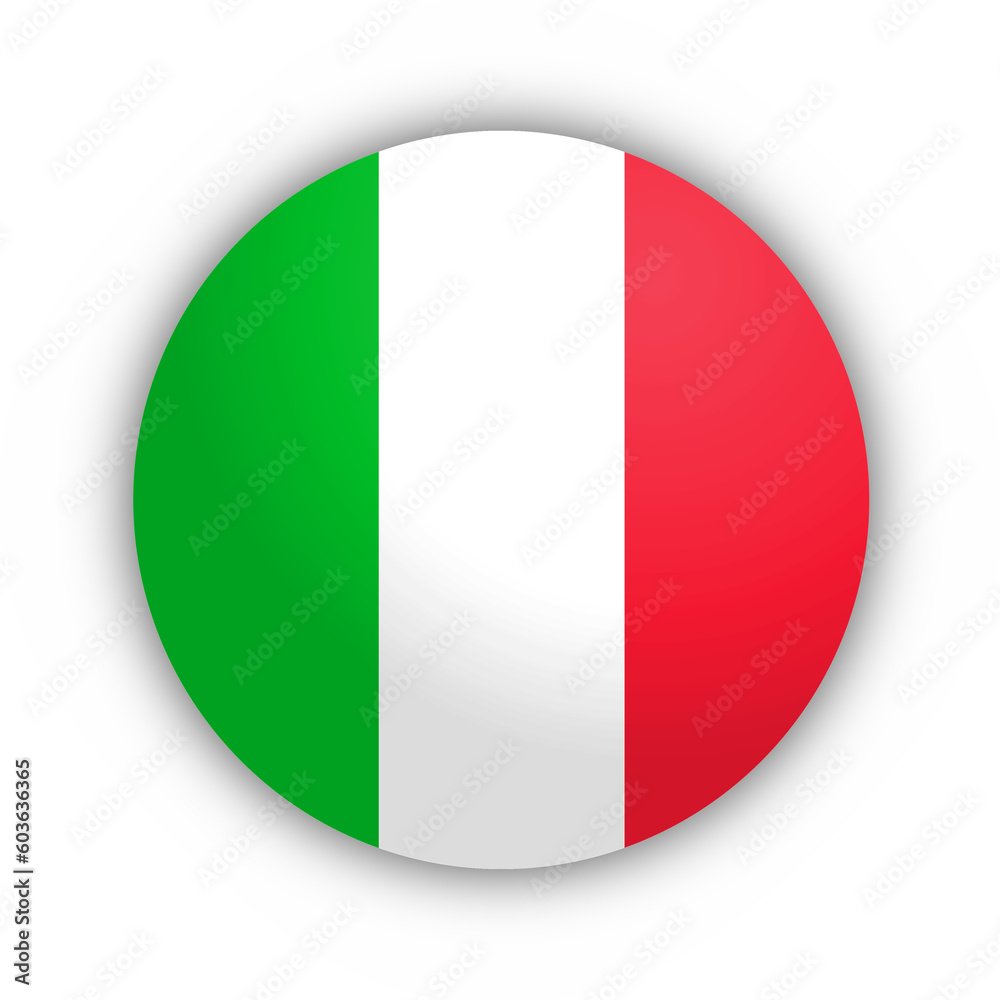 Flaga Włoch Przycisk - obrazy, fototapety, plakaty 