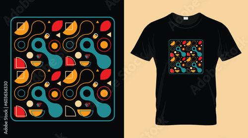 Abstract colorful vector trendy t-shirt design template