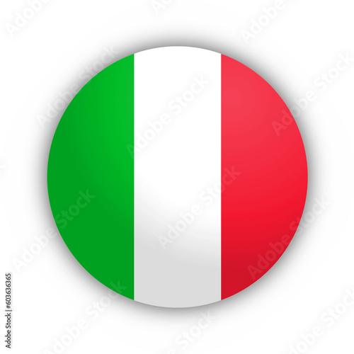 Flaga Włoch Przycisk 3D