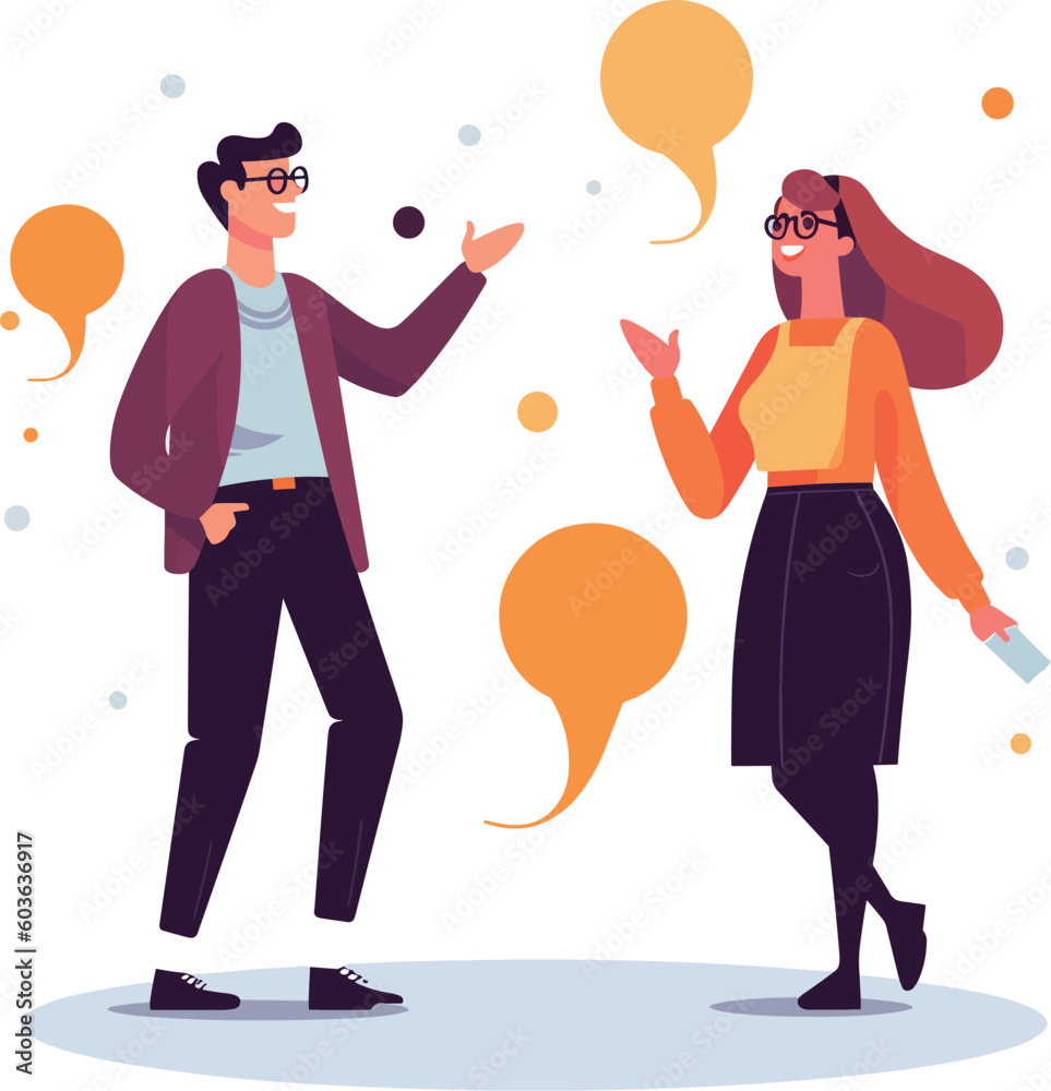 Obraz premium A man and a woman having a pleasant conversation.