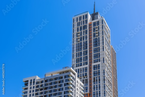 Tashkent, Uzbekistan - May 05, 2023: The building of the tallest building in Tashkent, residential complex "Nest one"