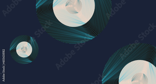 abstract background with wavy groove vinyl floating blue ivory