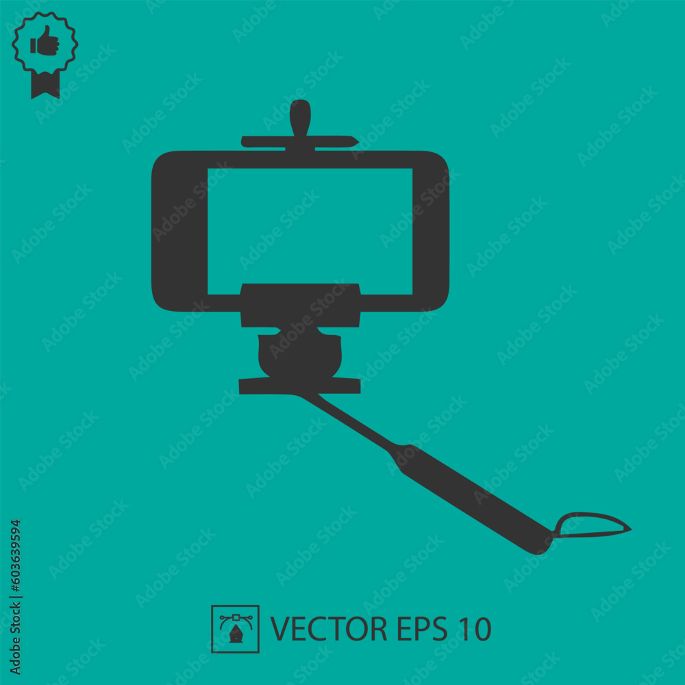 Selfie stick simple isolated vector icon. Selfie stick simple isolated vector icon.