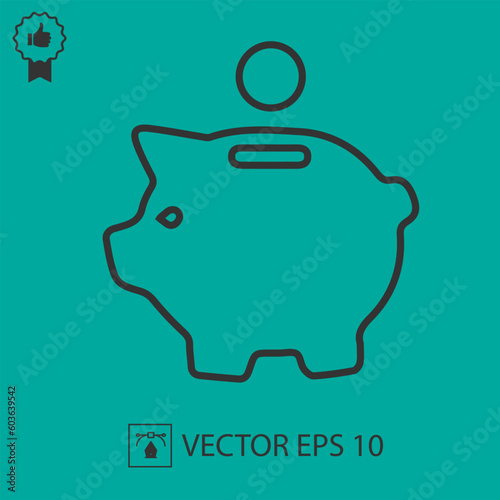 Piggy bank vector icon eps 10.