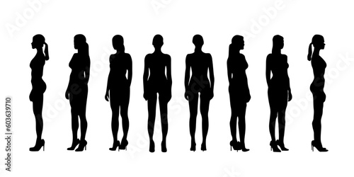 set silhouettes model girls