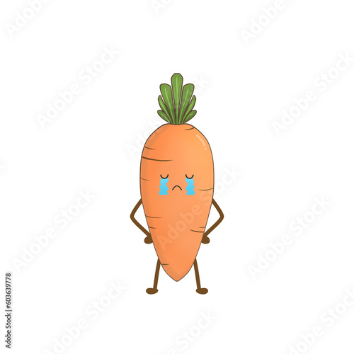carrot Emoji cartoon character icon 