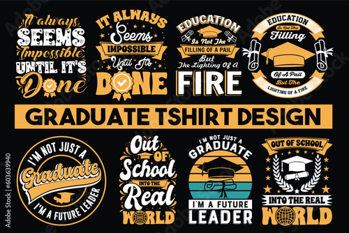 Graduation t-shirt design bundle, Graduation new t-shirts, Graduation funny t-shirt vector design, bundle t-shirt design