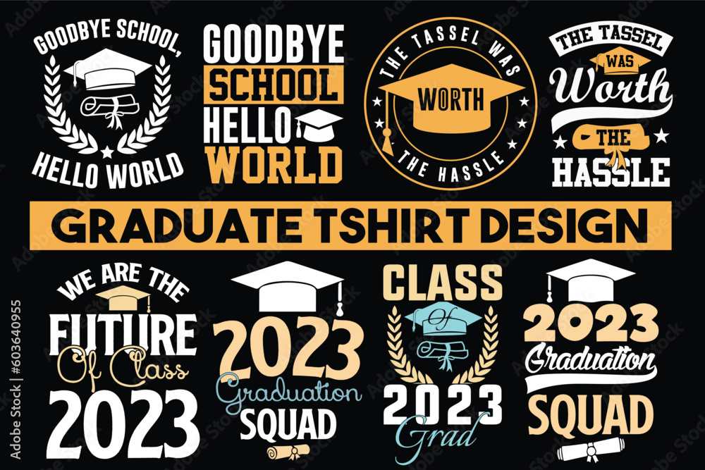 Graduation t-shirt design bundle, Graduation new t-shirts, Graduation funny t-shirt vector design, bundle t-shirt design