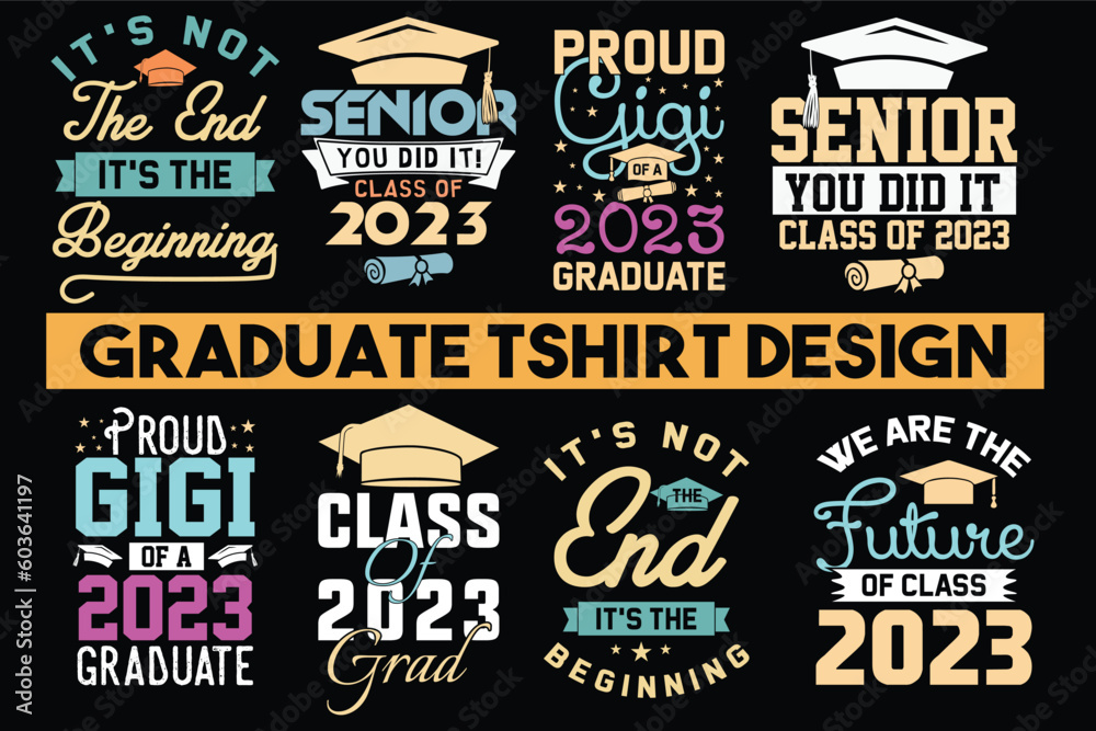 Graduation t-shirt design bundle, Graduation new t-shirts, Graduation funny  t-shirt vector design, bundle t-shirt design Stock Vector | Adobe Stock
