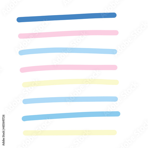 set of colorful banners with shadow rainbow line pastel