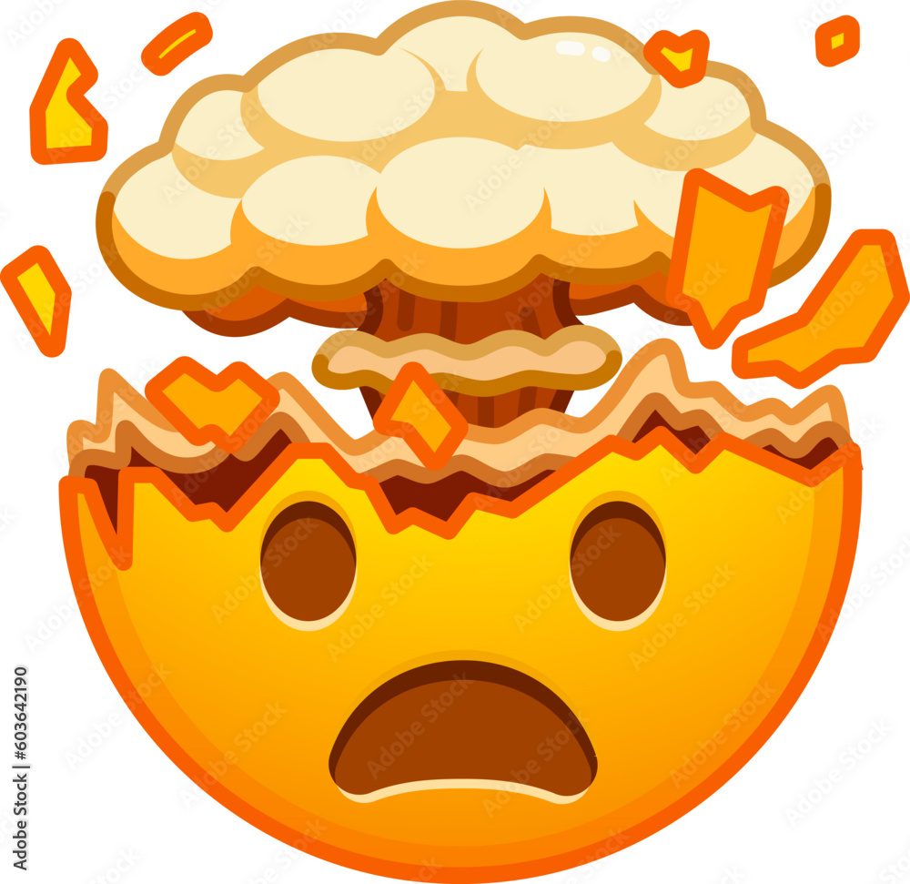 Top quality emoticon. Shocked face with exploding head. Yellow face ...