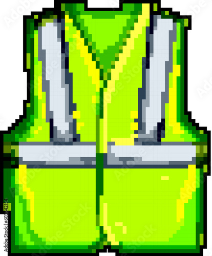 front safe vest game pixel art retro vector. bit front safe vest. old vintage illustration