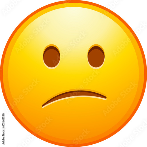 Top quality emoticon. Confused emoji. Nonplussed emoticon with frowned lips. Detailed emoji icon from the Telegram app.