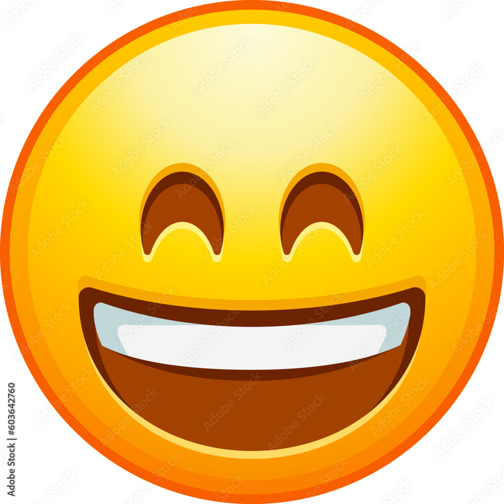 Beaming emoji with smiling eyes. Grinning emoticon with radiant smile. Detailed emoji icon from the Telegram app. Beaming emoji with smiling eyes. Grinning emoticon with radiant smile. Detailed emoji icon from the Telegram app.