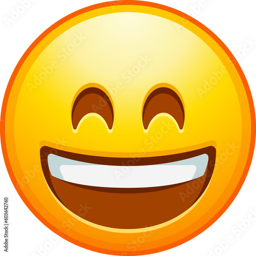 Beaming emoji with smiling eyes. Grinning emoticon with radiant smile. Detailed emoji icon from the Telegram app.