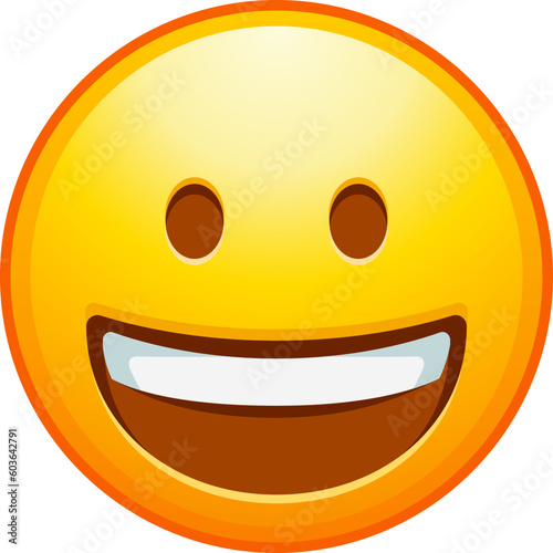 Dimpled smile emoji. Happy smiling emoticon, wide smiled yellow face. Detailed emoji icon from the Telegram app.