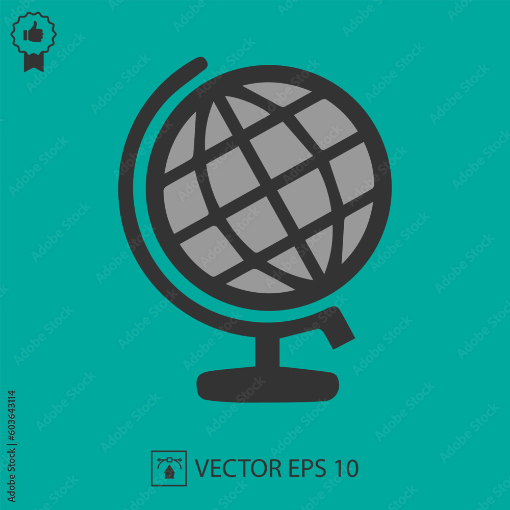Globe vector icon eps 10. Simple isolated illustration. Globe vector icon eps 10. Simple isolated illustration.