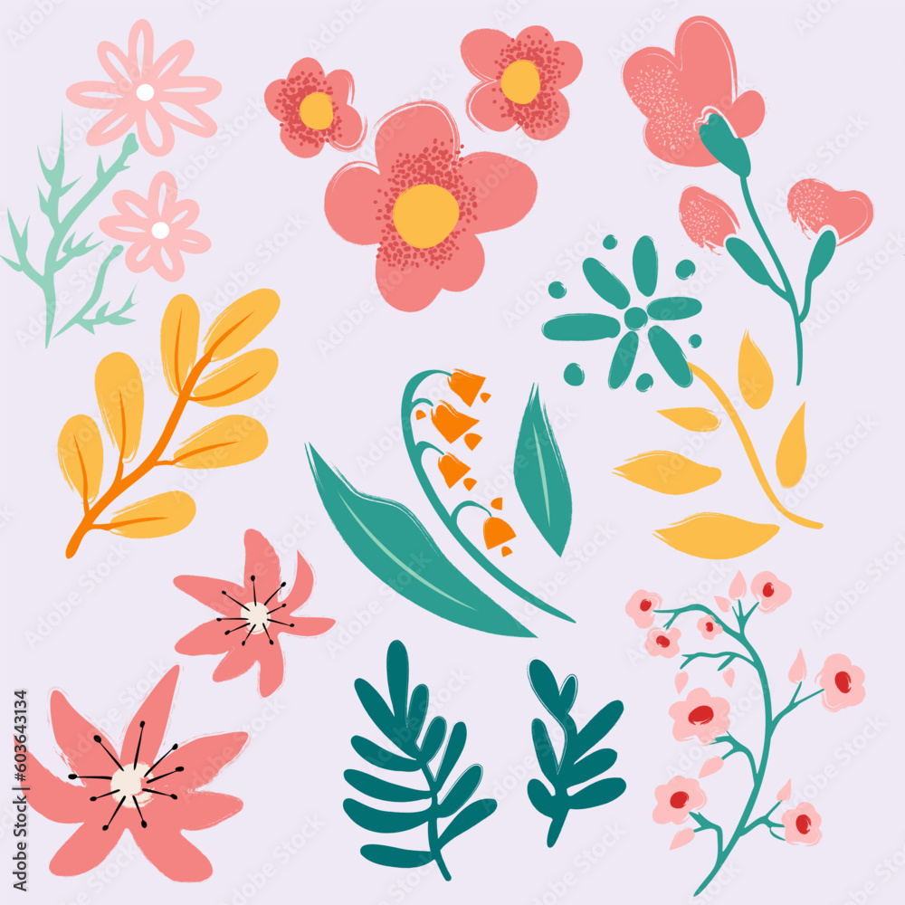 Floral Abstract Plants