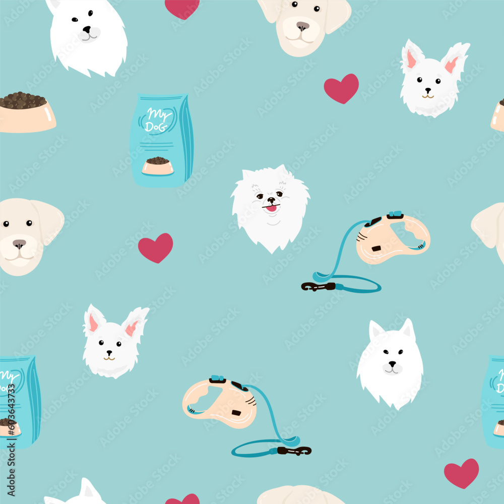 Dog pattern Geometric style semaless pattern