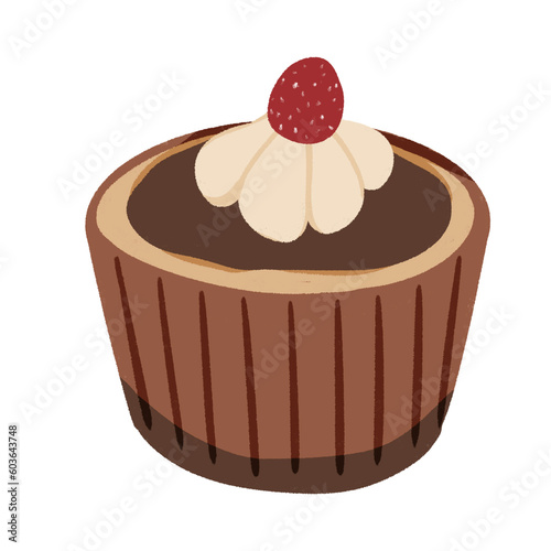 chocolate cake isolated on white