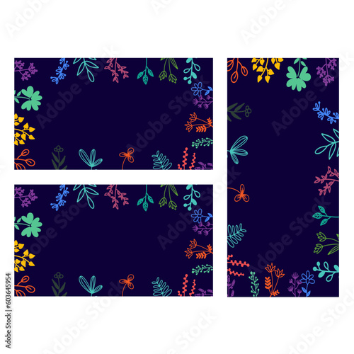 set of christmas banners with snowflakes