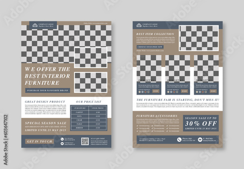 Minimalist Design Concept For Furniture Flyer Template