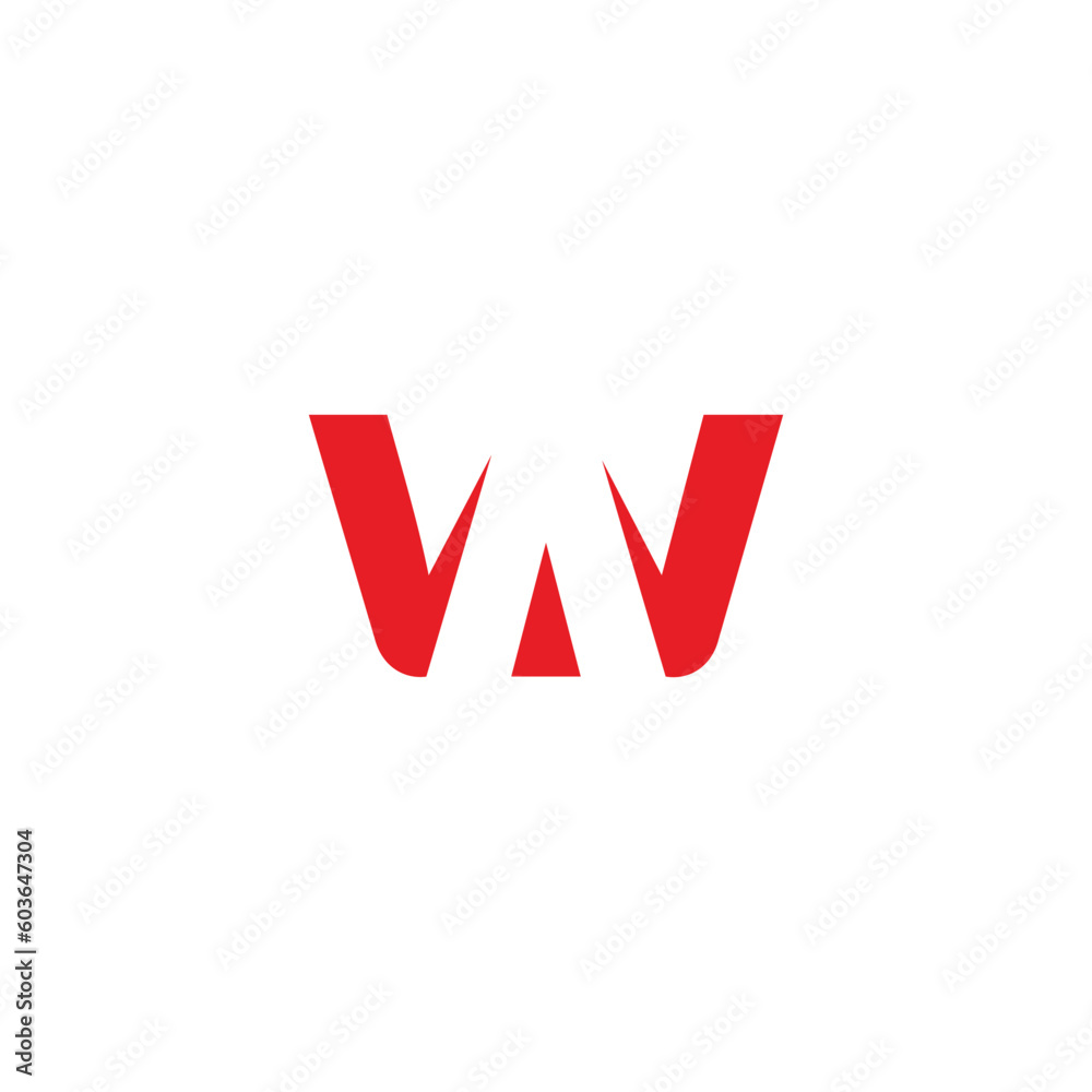 Fototapeta premium letter aw negative space geometric logo vector