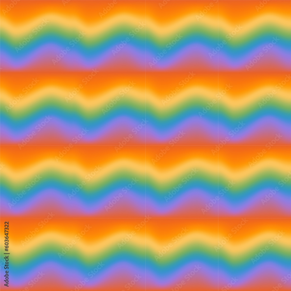 Wavy abstract gradient background seamless pattern, unfocused blurred rainbow color backdrop. Mesh vector illustration.