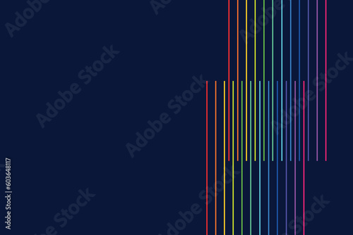 color abstraction, rainbow stripes, LGBT colors on a black background, colored pencils and paints