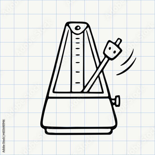 Canvas Print Metronome doodle icon