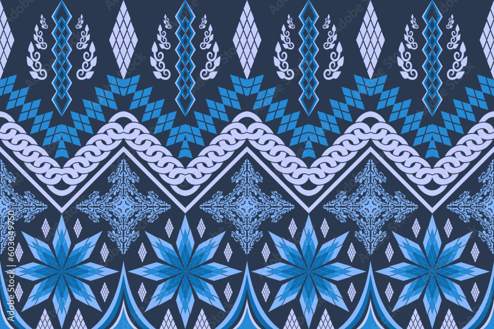 Fototapeta Ethnic Figure aztec embroidery style. Geometric ikat oriental traditional art pattern.Design for ethnic background,wallpaper,fashion,clothing,wrapping,fabric,element,sarong,graphic,vector illustration