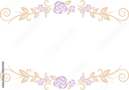 紫のバラのフレーム © クハク