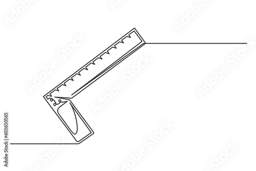 Continuous one line carpentry level tool. Vintage level tool isolated on a white background. Carpentry concept. Vector illustration