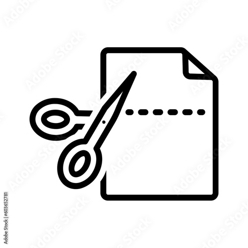 Black line icon for Cuts