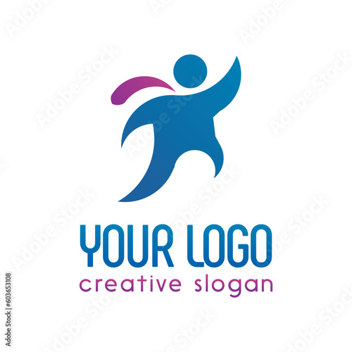 find job logo design. creative search work symbol icon vector.