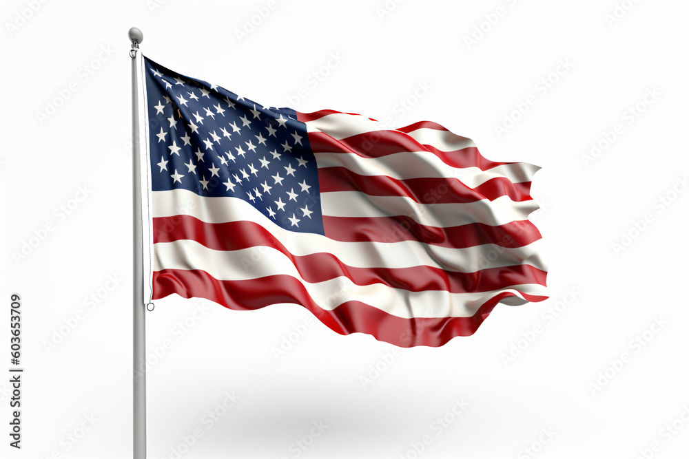 Obraz premium Free photo usa america national flag isolated 3d white background made with Generative AI