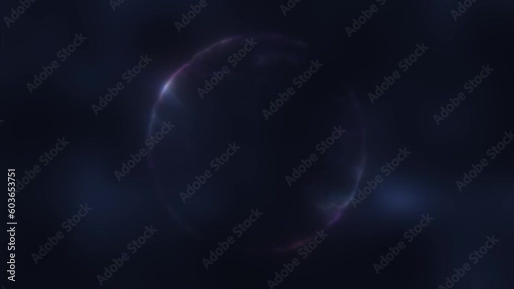 Abstract looped energy sphere round glowing multicolored transparent magical futuristic high-tech space, 4k video, 60 fps