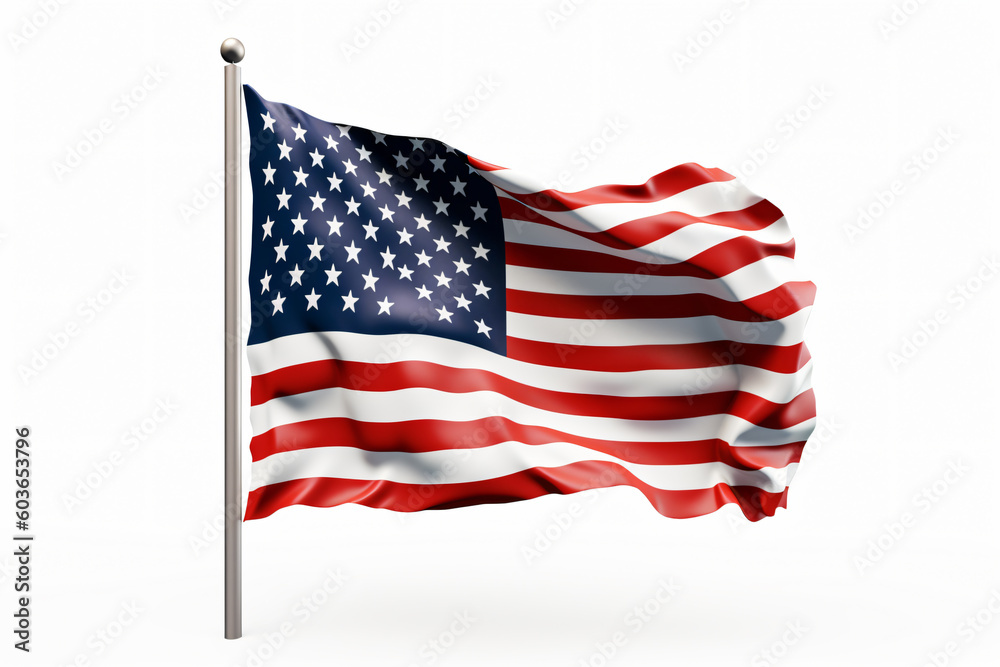 Free photo usa america national flag isolated 3d white background made with Generative AI Free photo usa america national flag isolated 3d white background made with Generative AI