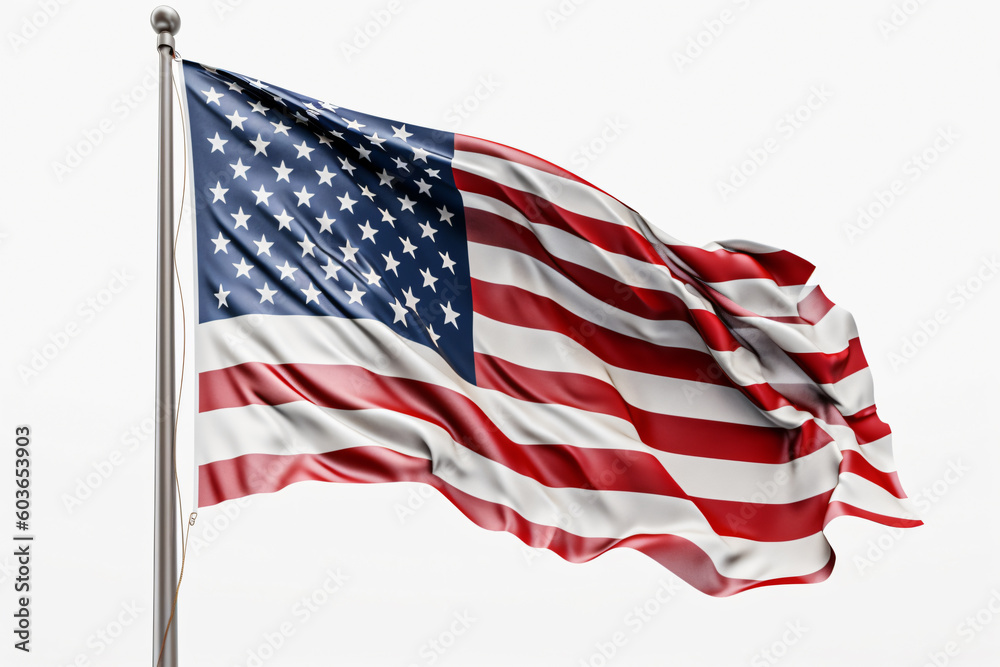 Free photo usa america national flag isolated 3d white background made with Generative AI Free photo usa america national flag isolated 3d white background made with Generative AI
