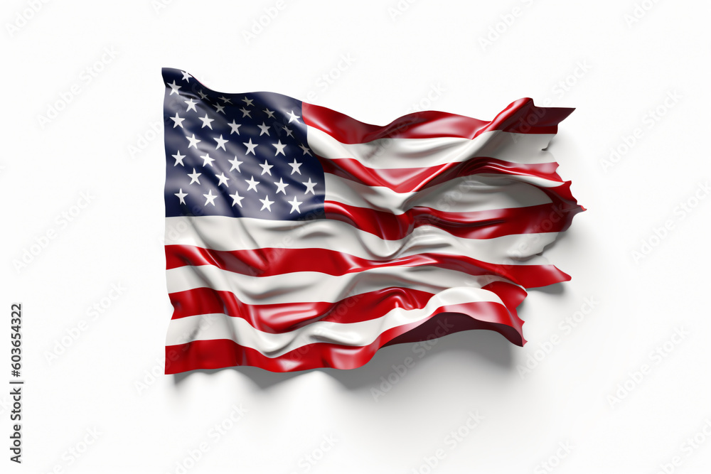 Obraz premium Free photo usa america national flag isolated 3d white background made with Generative AI