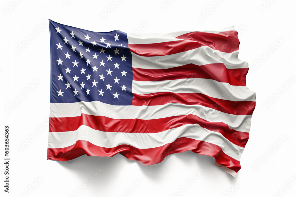 Obraz premium Free photo usa america national flag isolated 3d white background made with Generative AI