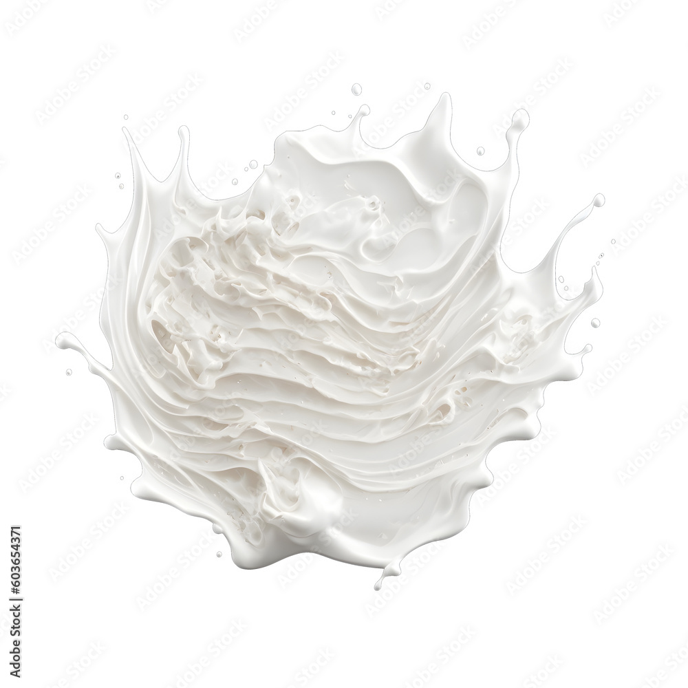 Realistic milk cream splashes isolated on a white background. PNG ...