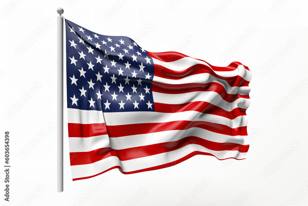 Free photo usa america national flag isolated 3d white background made with Generative AI Free photo usa america national flag isolated 3d white background made with Generative AI
