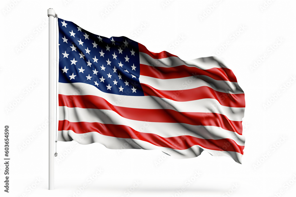 Fototapeta premium Free photo usa america national flag isolated 3d white background made with Generative AI
