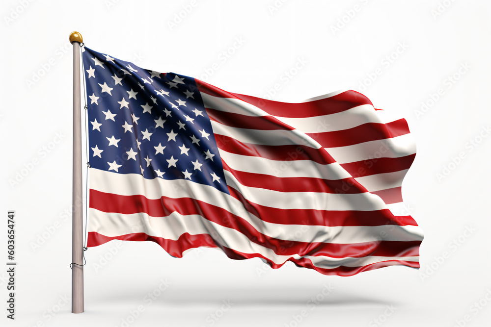 Obraz premium Free photo usa america national flag isolated 3d white background made with Generative AI