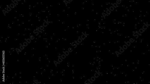 Starry Night Beautiful Illustration on Plain Black Background. Firefly light background at night